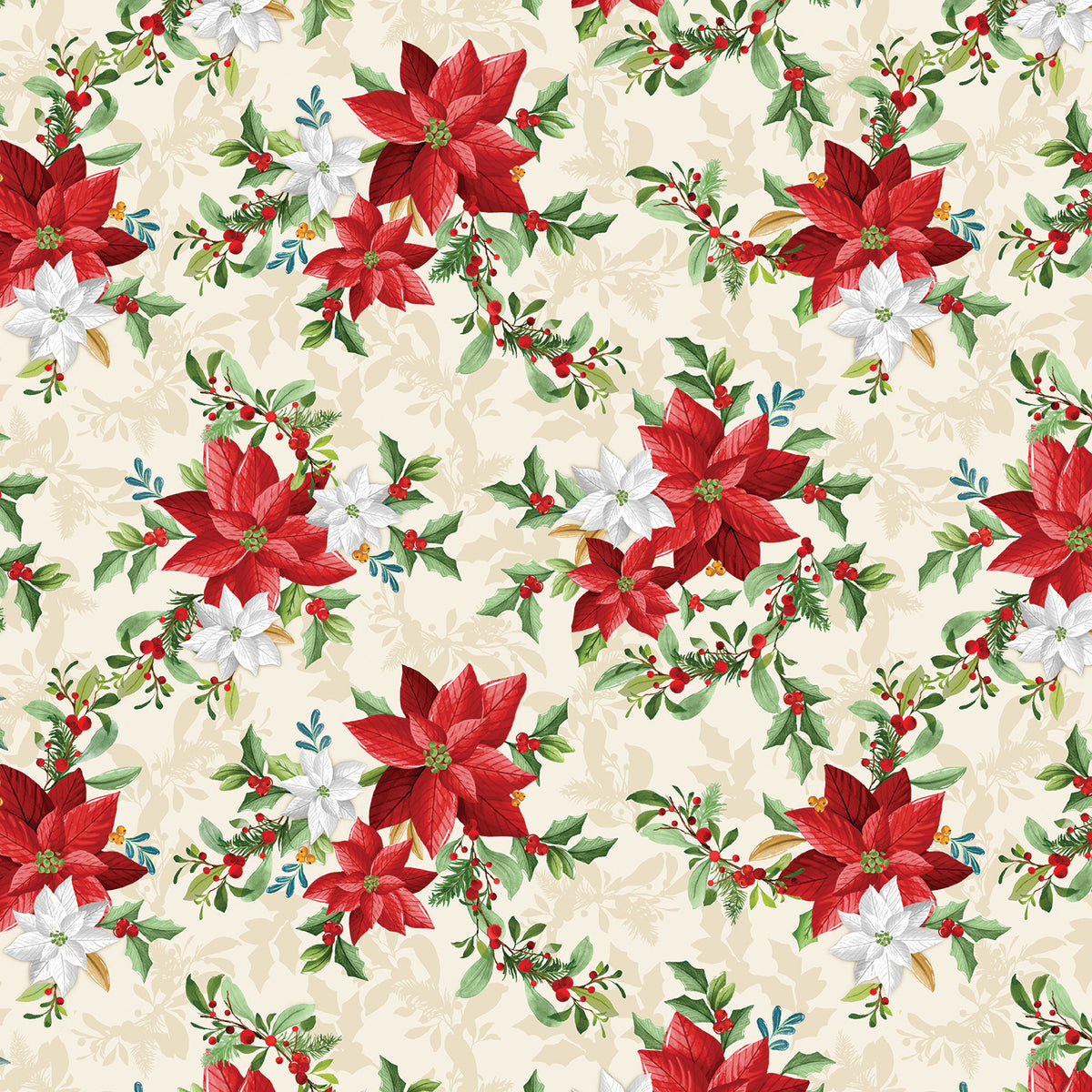 Heartland Holiday Poinsettia Bouquet Cream