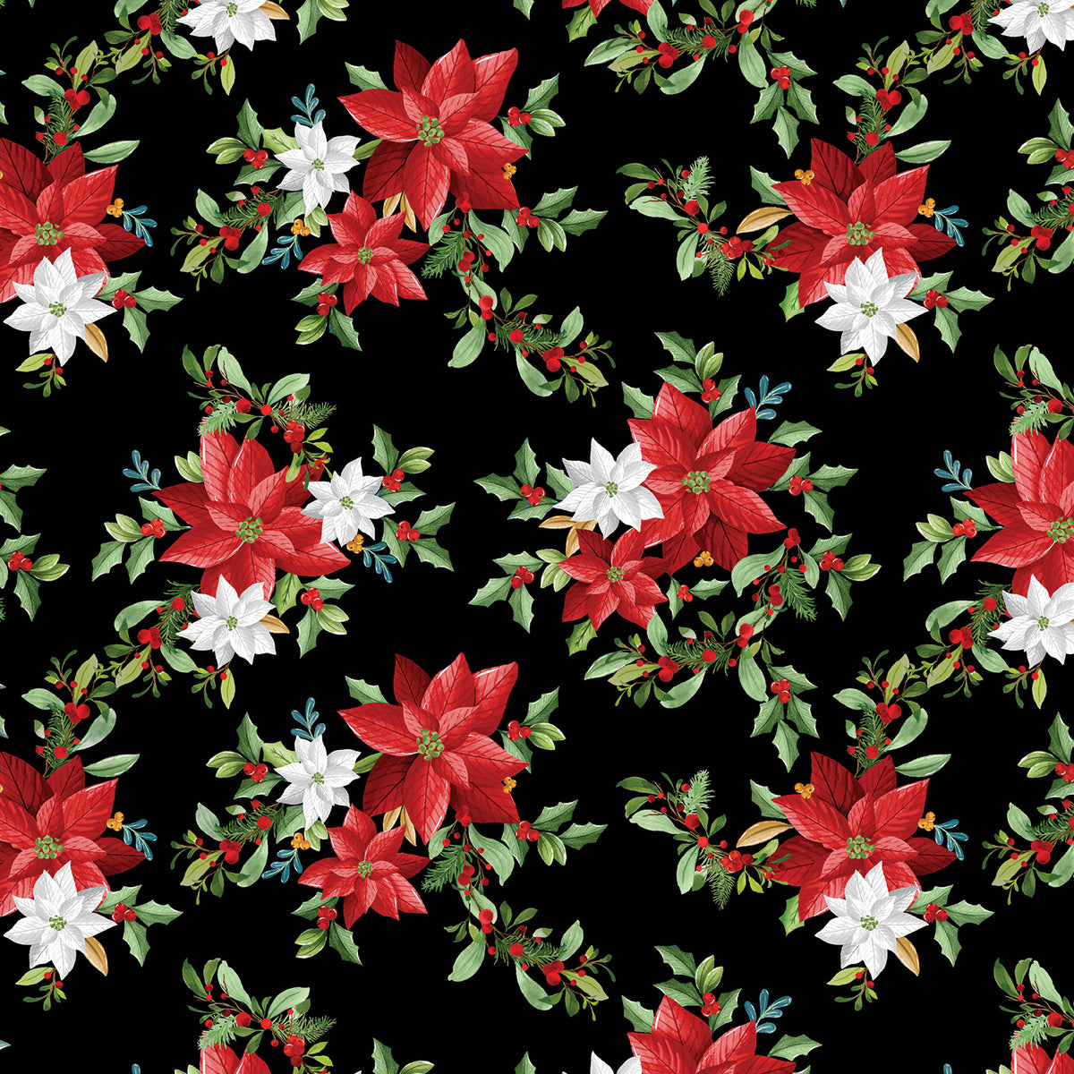 Heartland Holiday Poinsettia Bouquet Black