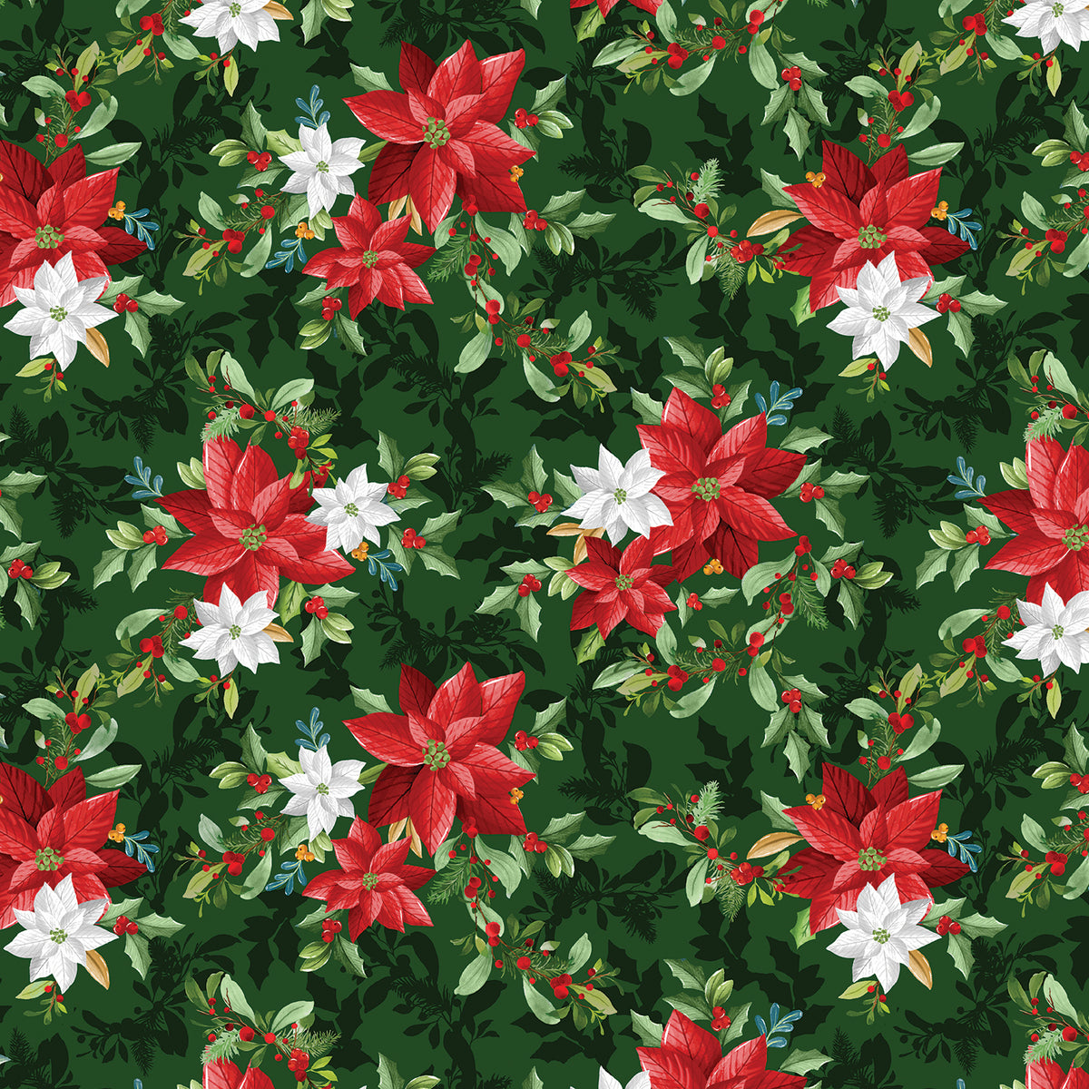 Heartland Holiday Poinsettia Bouquet Green