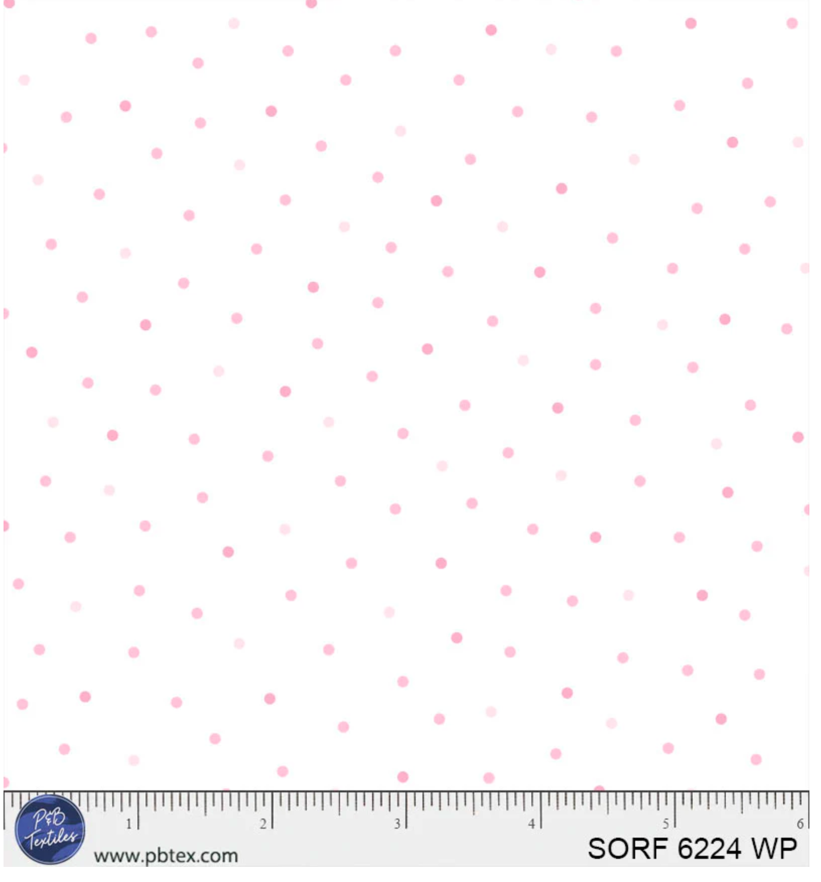 Sorbet Flannel Tossed Tonal Dots White w/pink