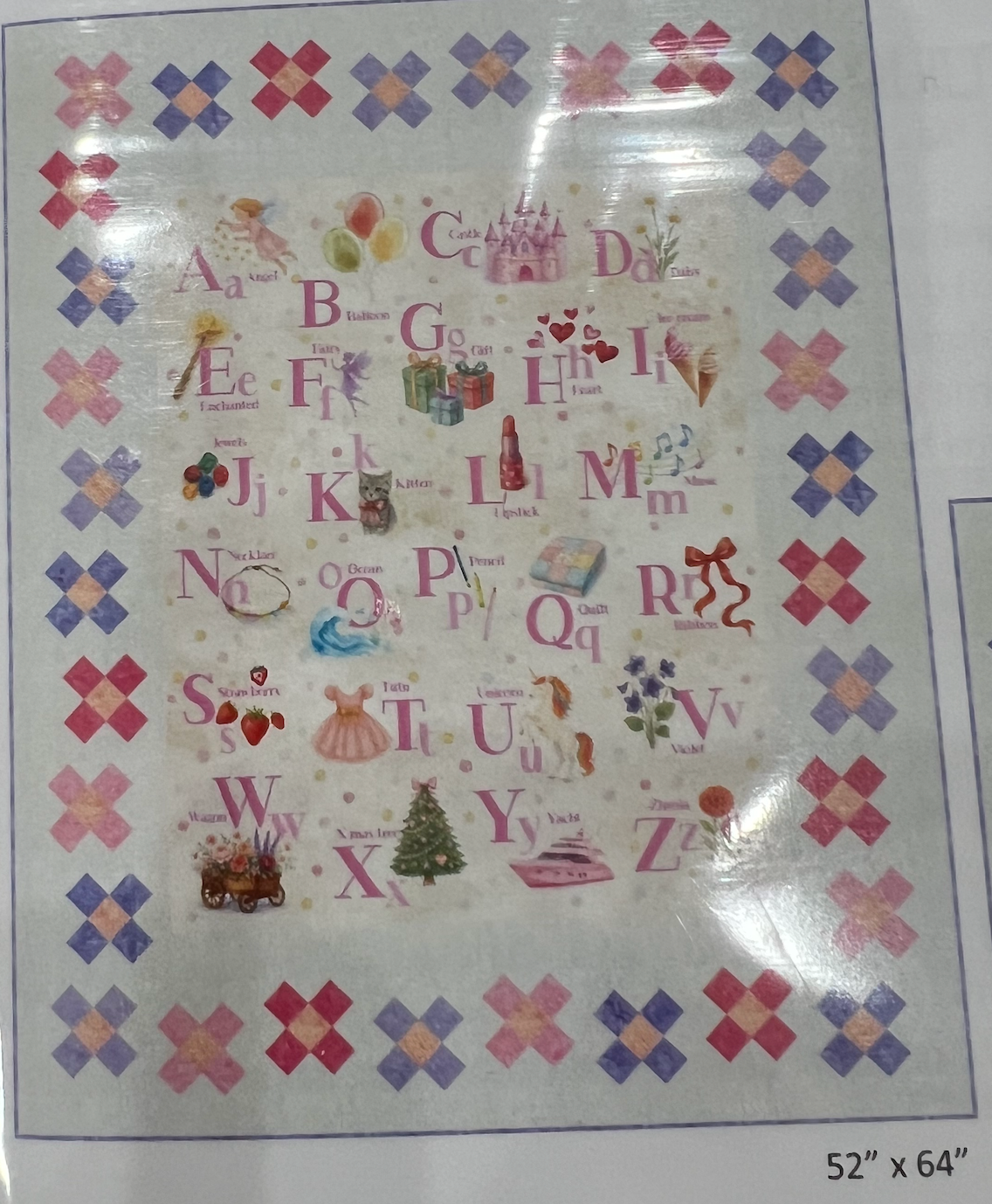 Pixie Garden using Things that go Pink Alphabet, Top only 52x64