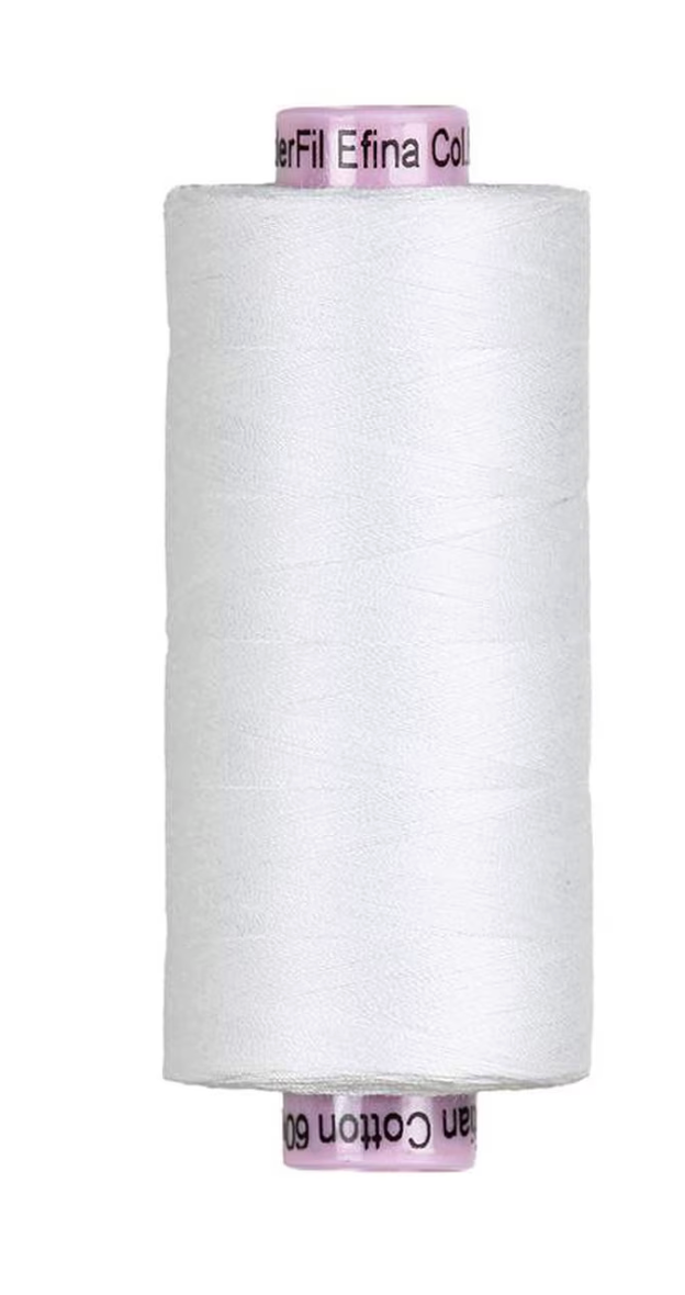 Confetti Cotton Thread-Riley White-60 wt-2 ply-1500 yards