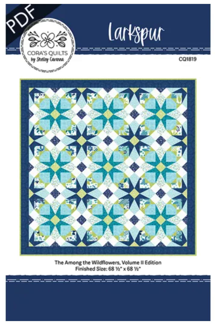 Larkspur Kit using Holly & Hearth, top & binding, 68.5x68.5