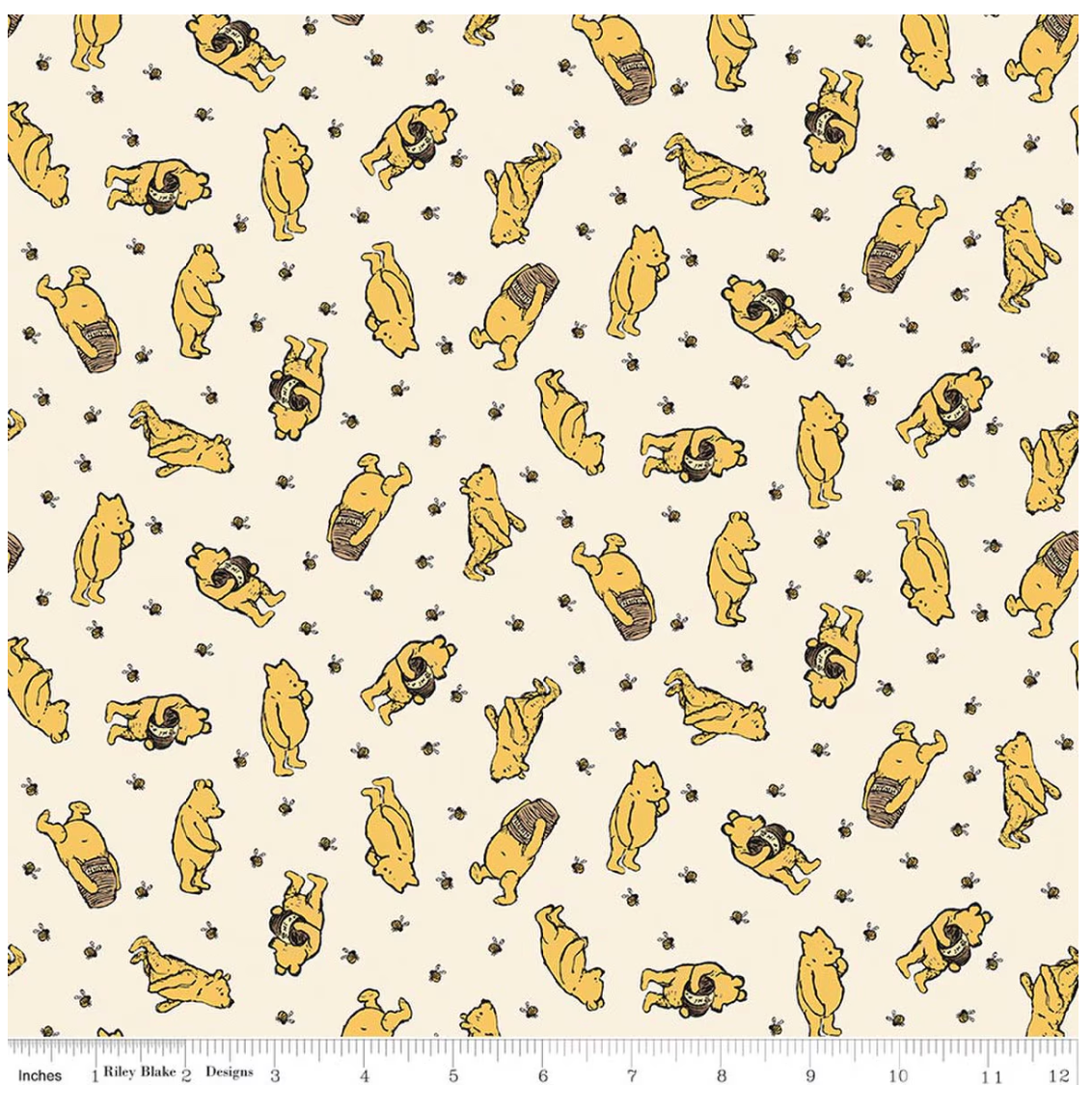 Flannel Winnie the Pooh Toss Cream