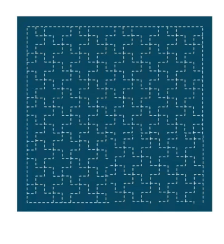 Sashiko sampler Traditional Design Juji-tsunagi Navy