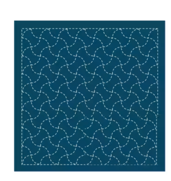 Sashiko sampler Traditional Design Fundo-tsunagi Navy