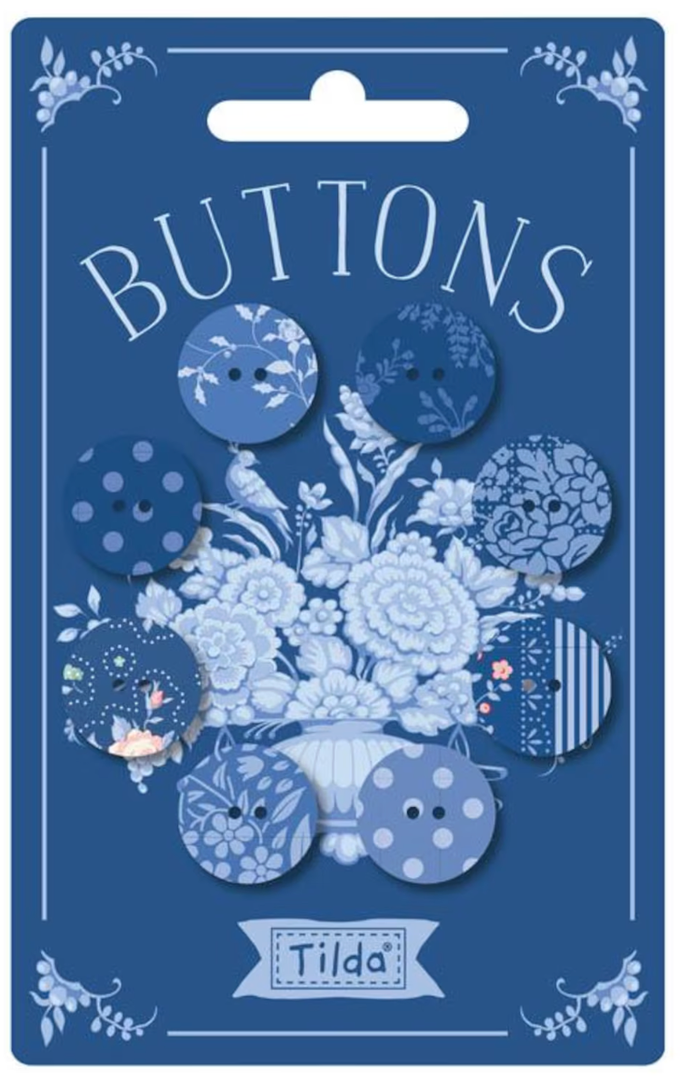 Tilda Something Blue Button-Dark Blue-8 pcs-16mm/20mm