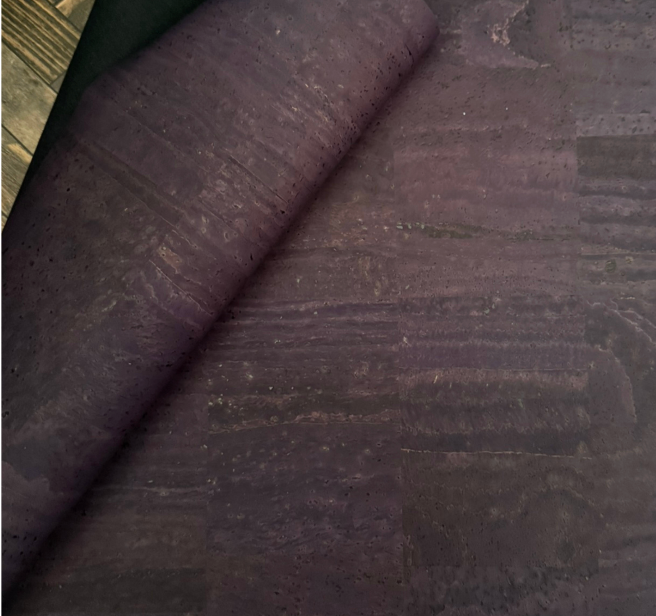 Cork Fabric in surface Eggplant-18x27"