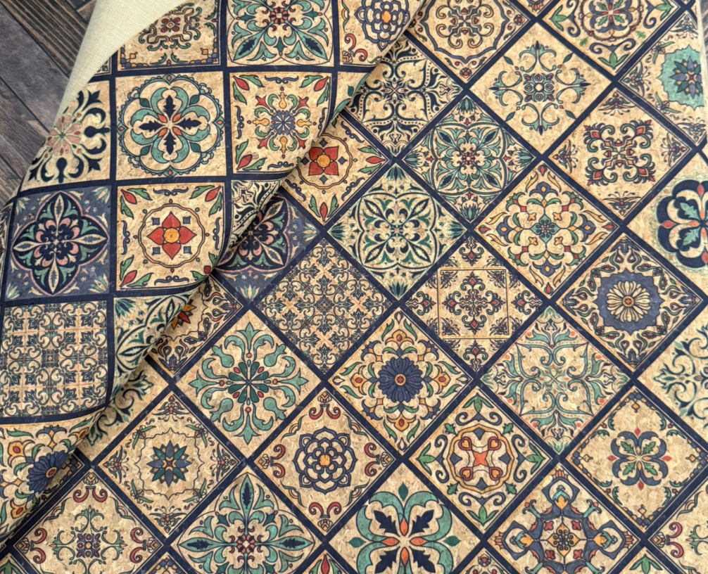 Cork Fabric in Tiles Valencia-18x27"