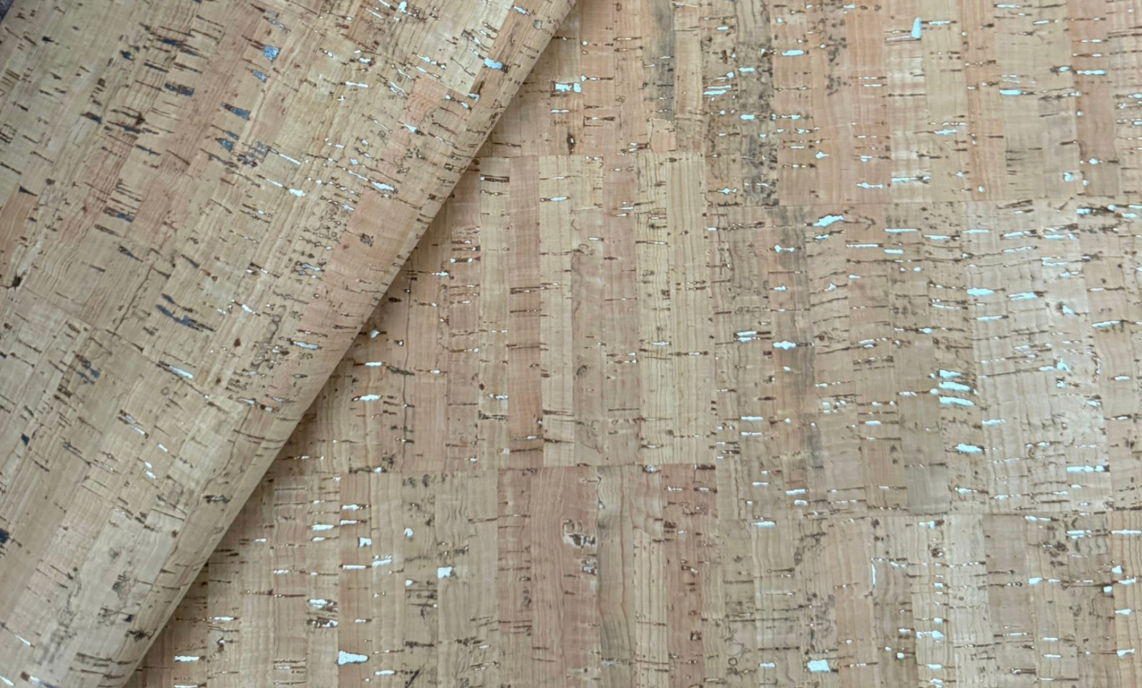 Cork Fabric in Natural with Silver-18x27"