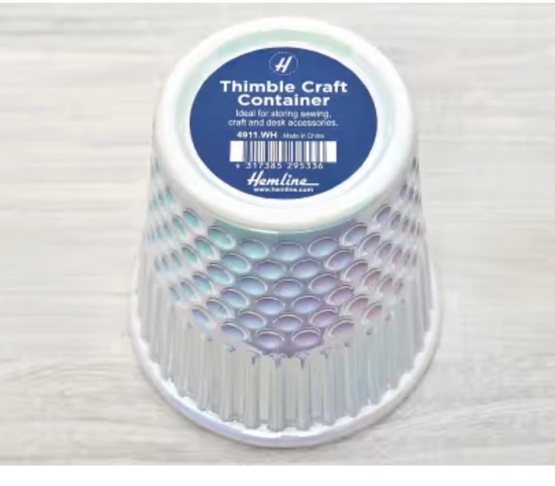 Pearl White Thimble Container