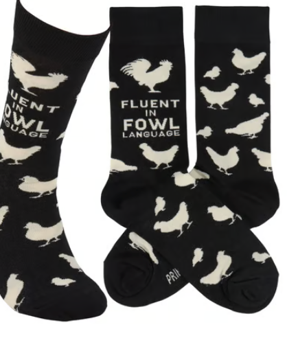 Fluent in Fowl Socks
