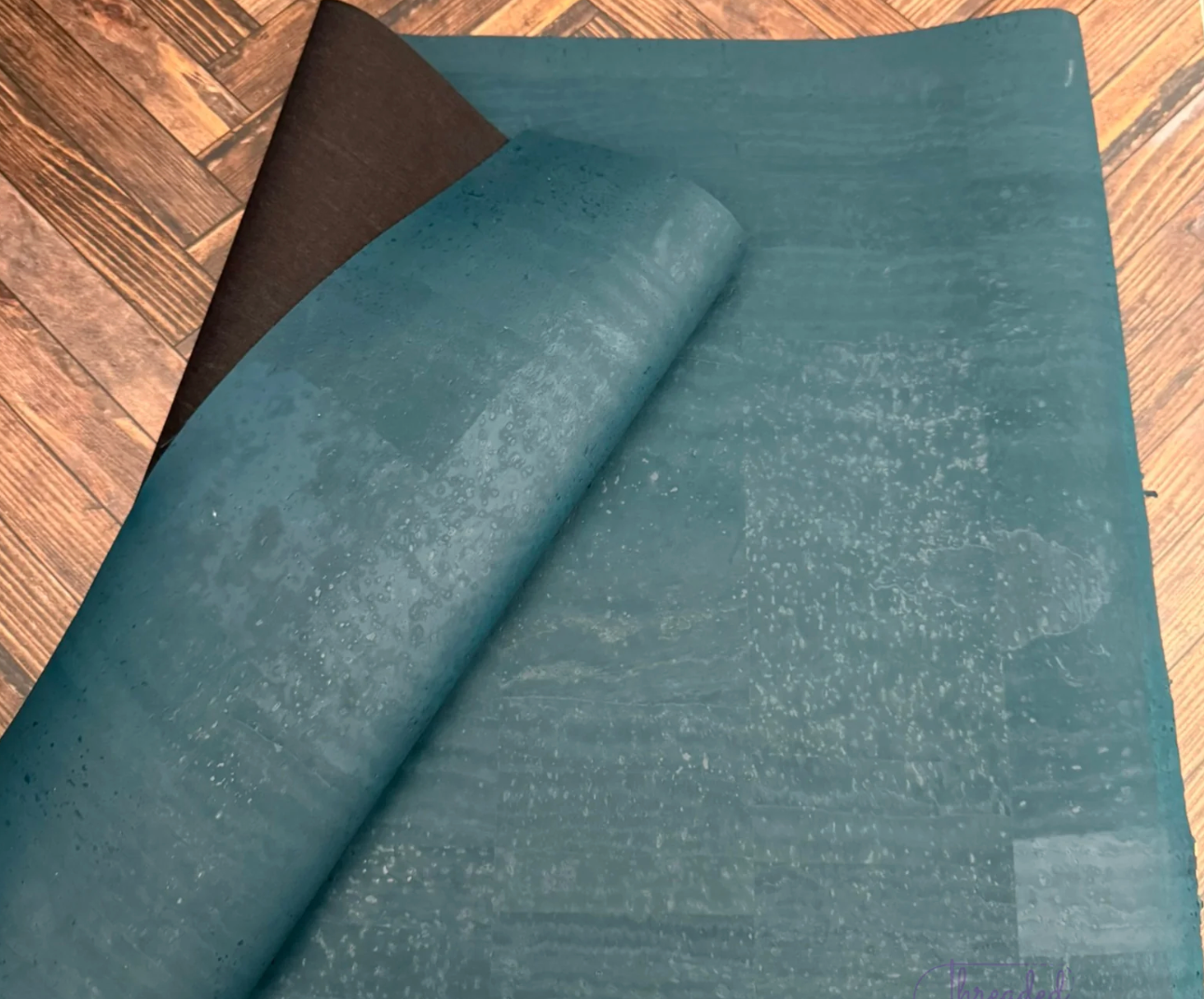 Cork Fabric in Surface Teal-18x54