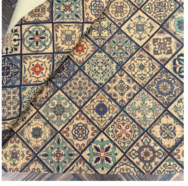 Cork Fabric in Tiles Valencia-13x18"