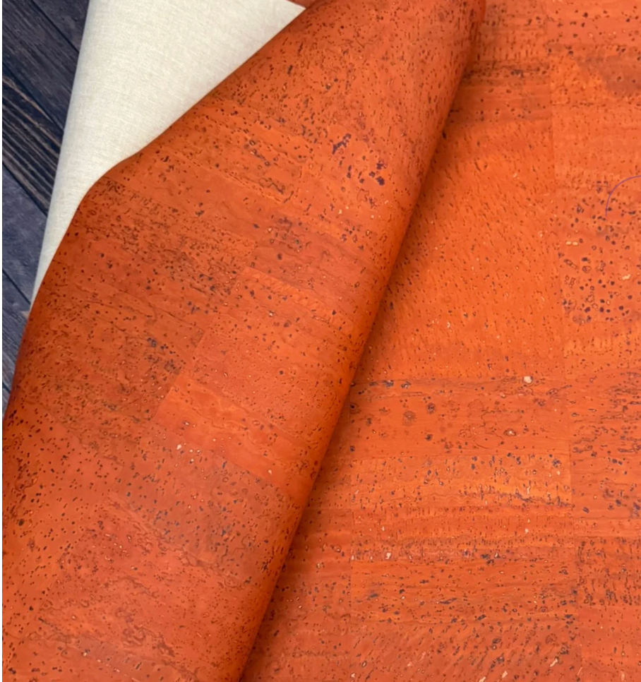Cork Fabric in Surface Orange-13x18"