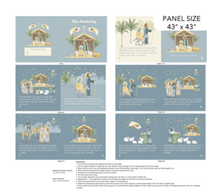 The Nativity-Blue Multi Book Panel