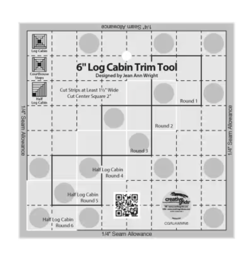 Creative Grids Quilt Ruler 6in Log Cabin Trim Tool