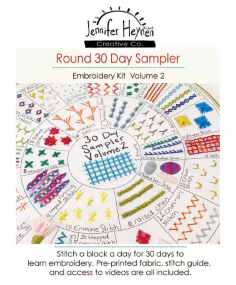 Round 30 Day Sampler Embroidery Class Volume 2