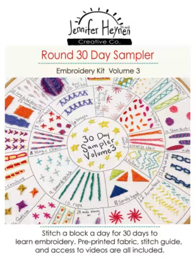 Round 30 Day Sampler Embroidery Class Volume 3