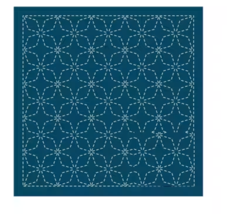 Sashiko sampler Traditional Design Kaku-shippo Navy