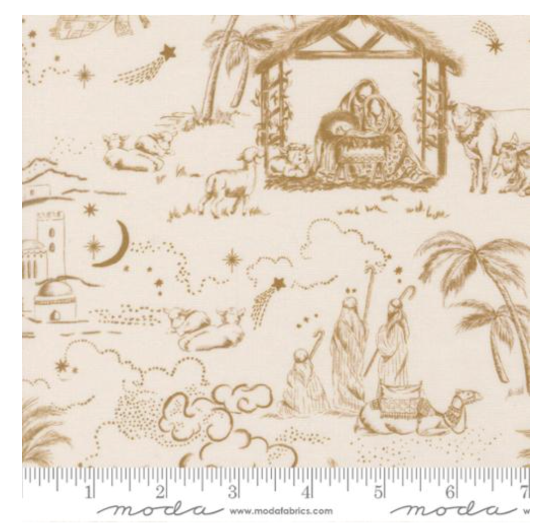 Silent Night-Lamb-Guilded by the Star Toile