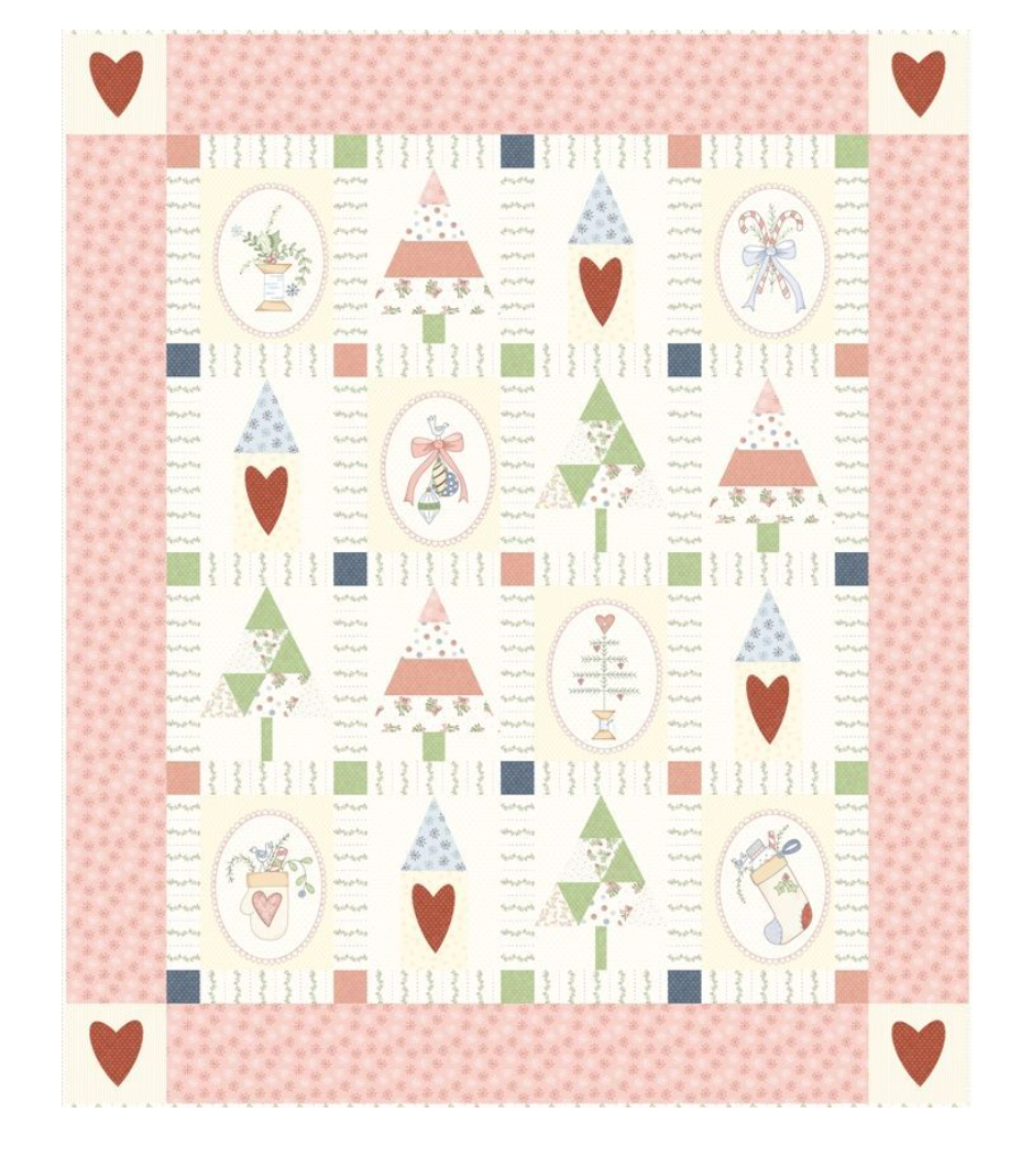 PlumCute Christmas Quilt, 54x64 top only