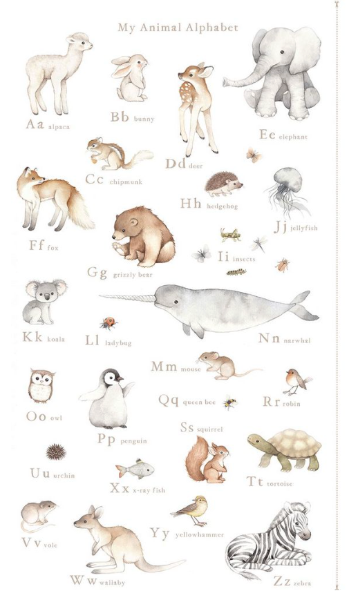 ABCs of Love-My Animal Alphabet Panel-24" wide