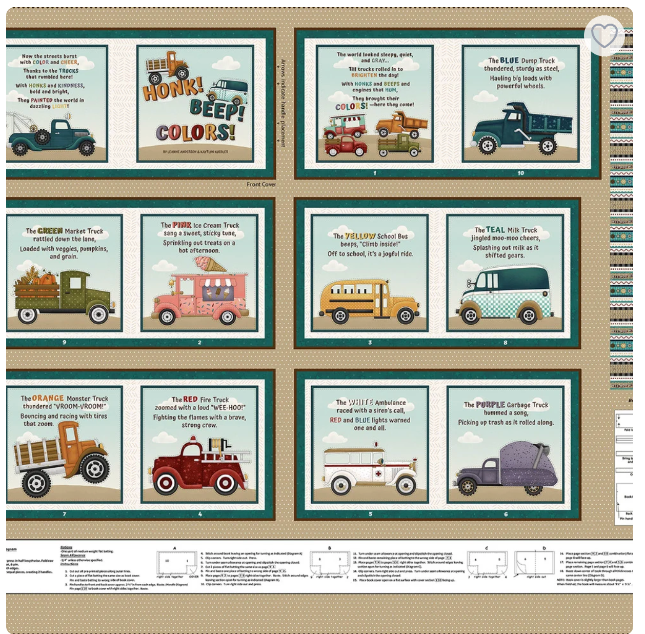 Honk, Beep, Colors Book Panel 36"
