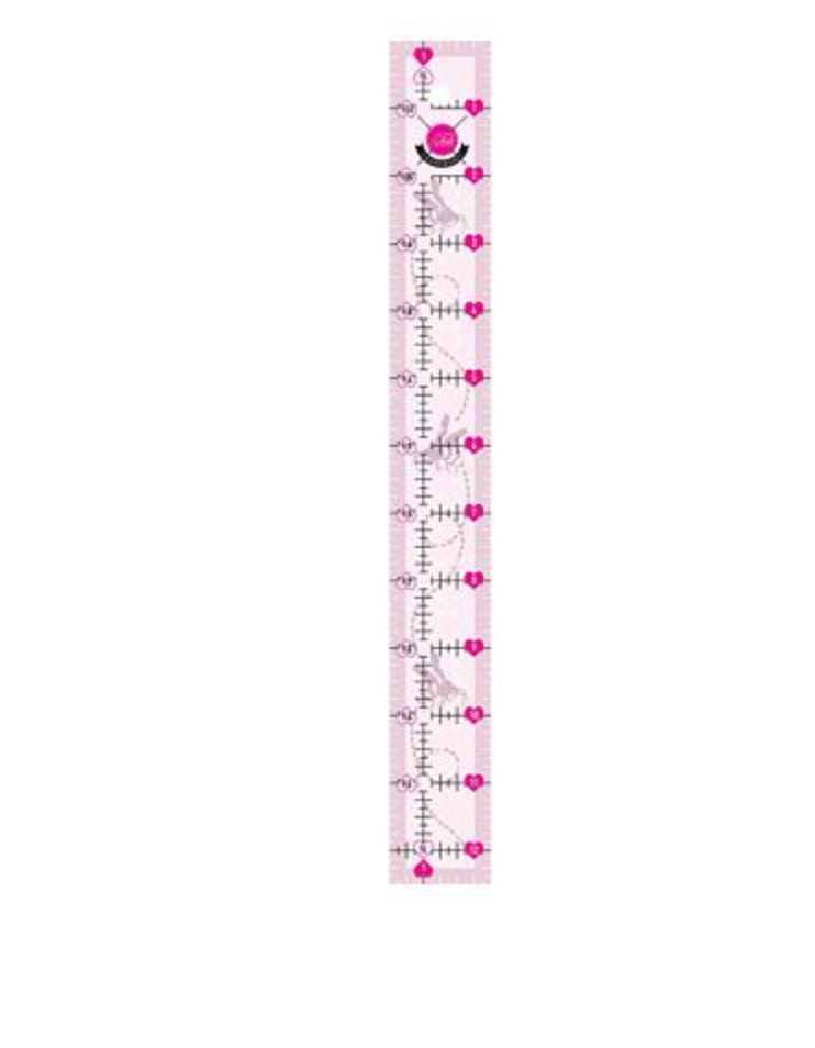 Tula Pink 1.5in x 12.5in Non Slip Bee Ruler