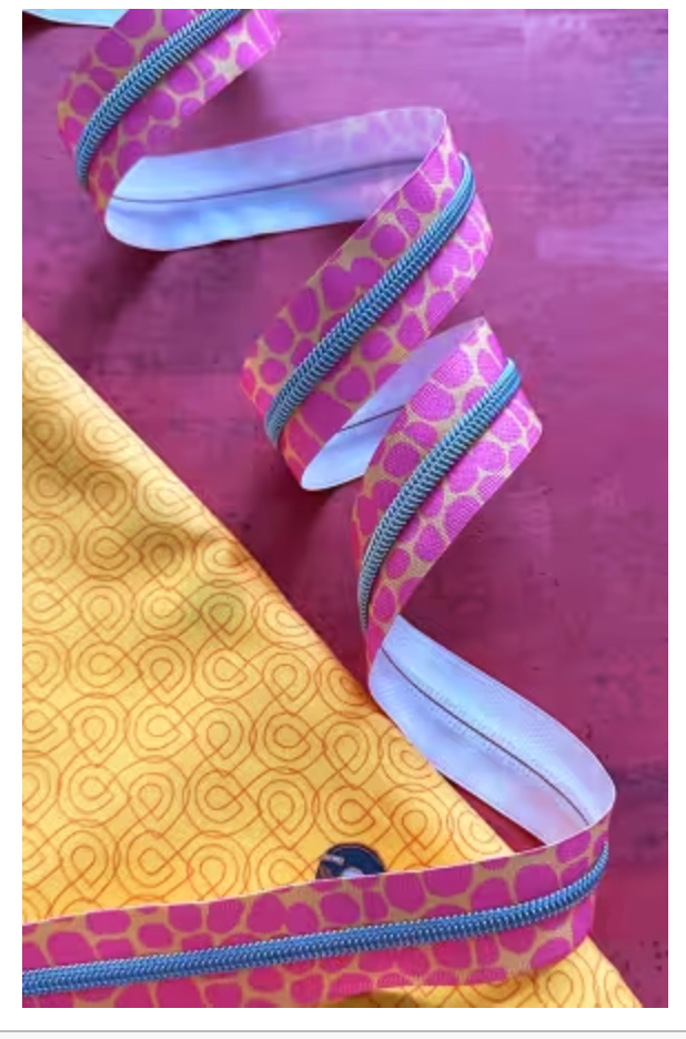 Pink Pebble Zipper Tape With Nickel Teeth
