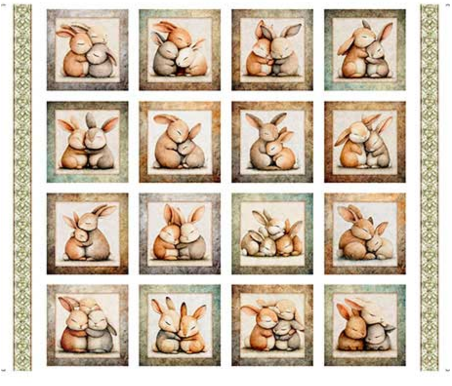 Snuggle Bunny-Bunny Picture Patches Panel-36x42"