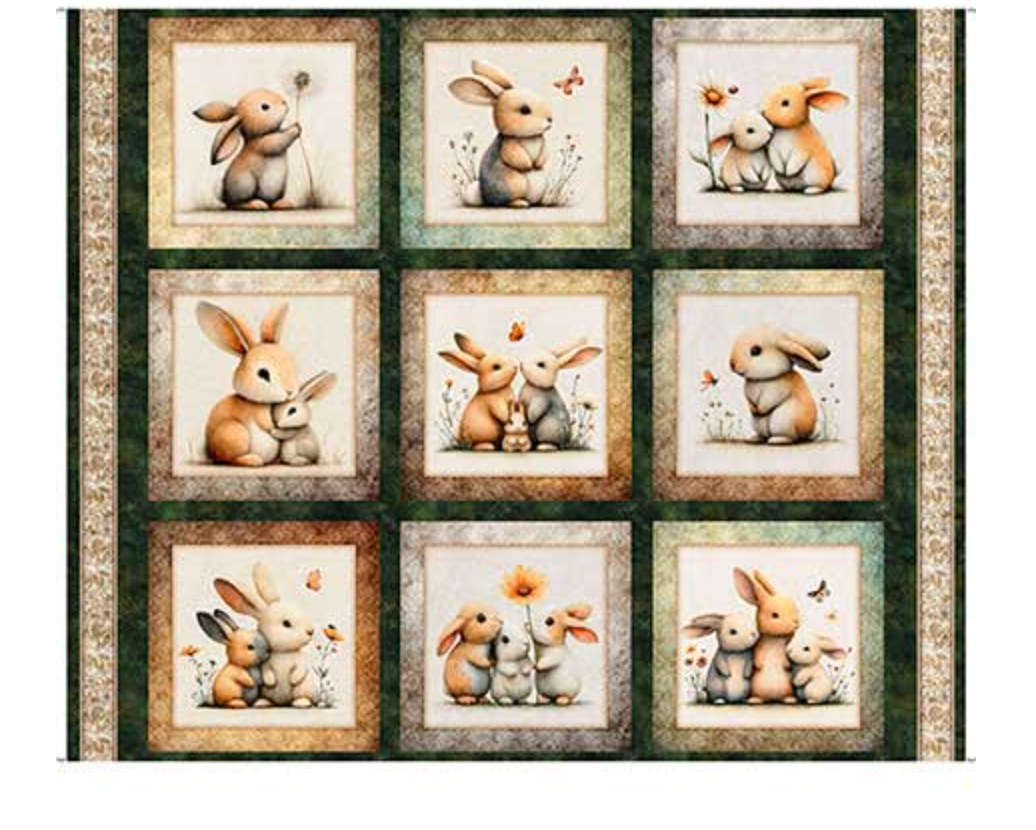 Snuggle Bunnies-Lg Bunny Picture Patches-Pine
