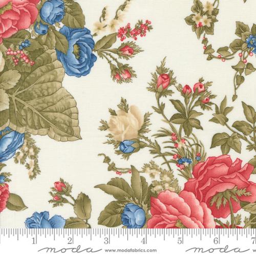 Grand Haven-Cream Cabbage Rose Floral Americana