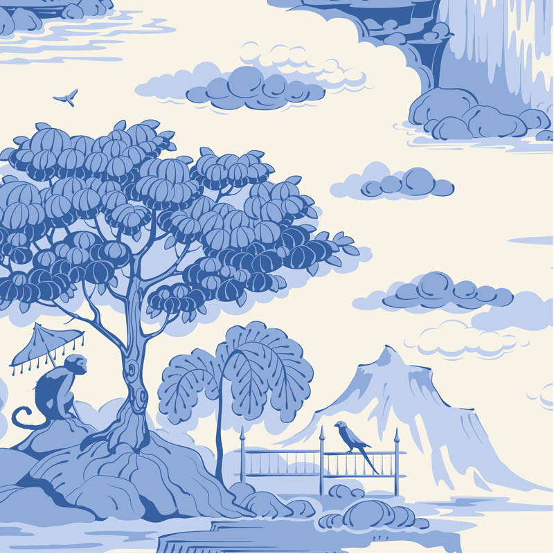 Tilda Something Blue -Cottonview Cream