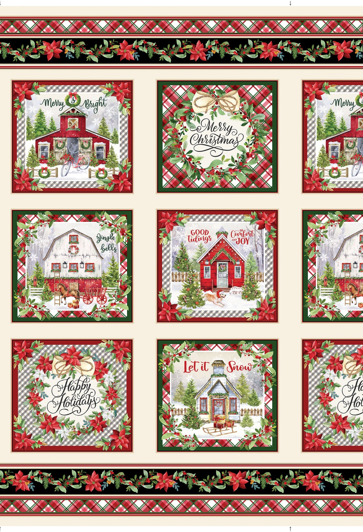 Heartland Holiday Block Panel 24"