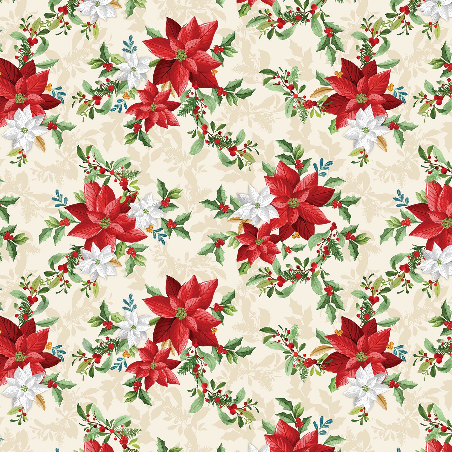 Heartland Holiday Poinsettia Bouquet Cream