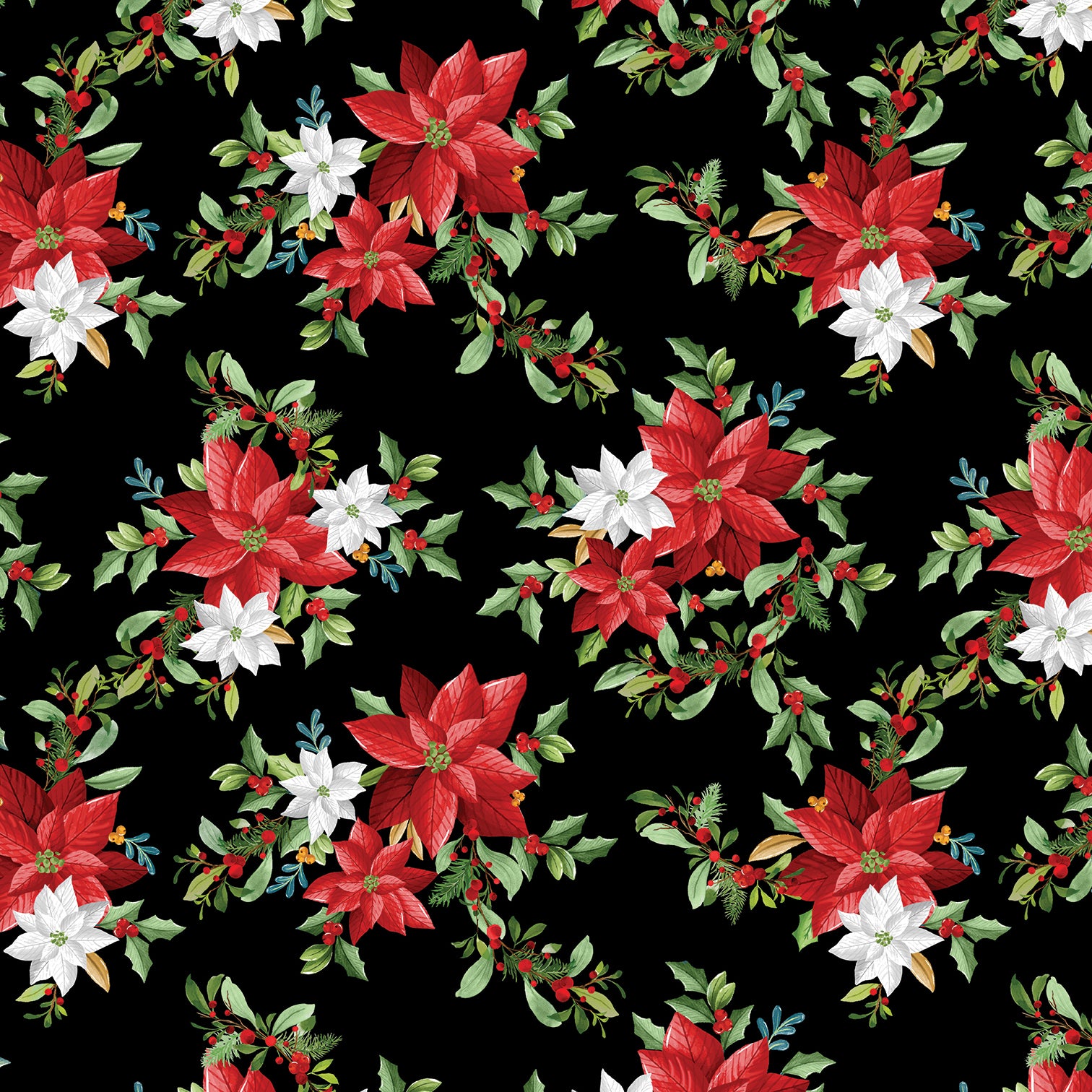 Heartland Holiday Poinsettia Bouquet Black