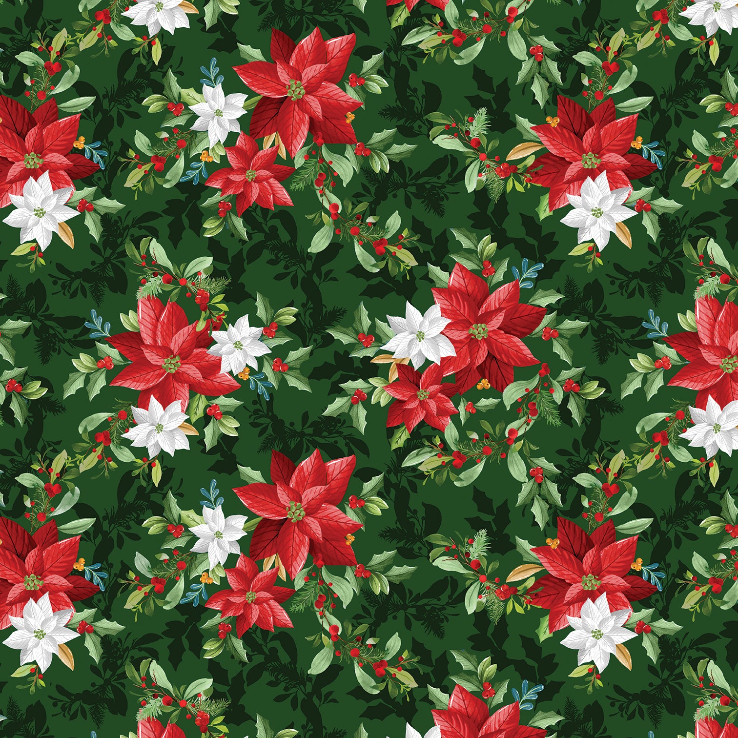 Heartland Holiday Poinsettia Bouquet Green
