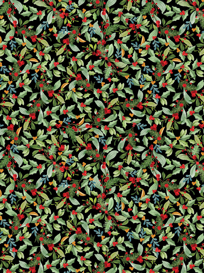Heartland Holiday Leaves & Berries Black