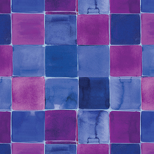 Prismatics-Watercolor Squares Indigo/Multi