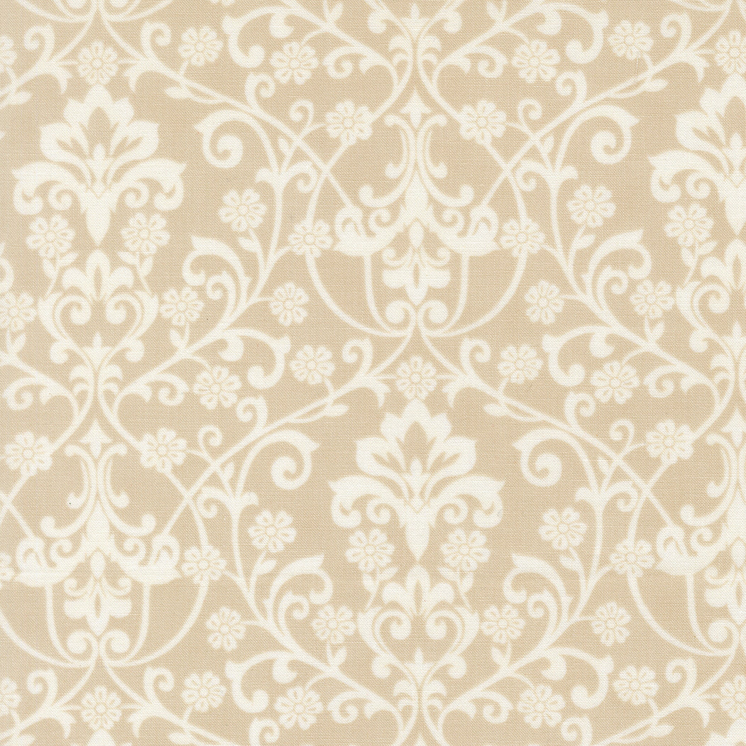 Breathtaking Blues - Damask Ecru