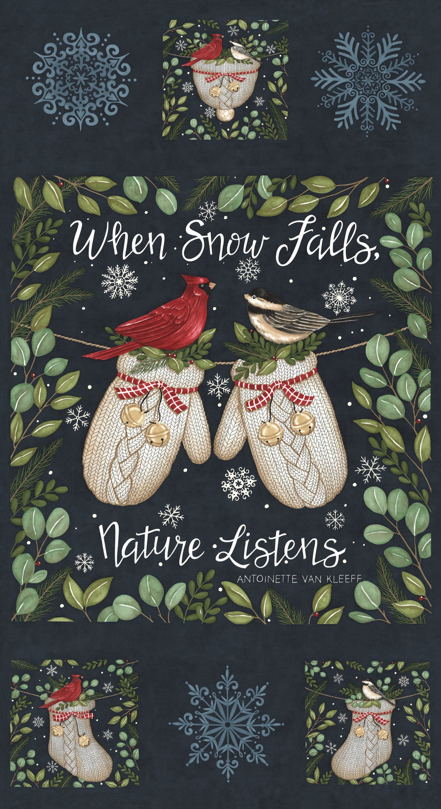 When Snow Falls 24" Panel Night Sky