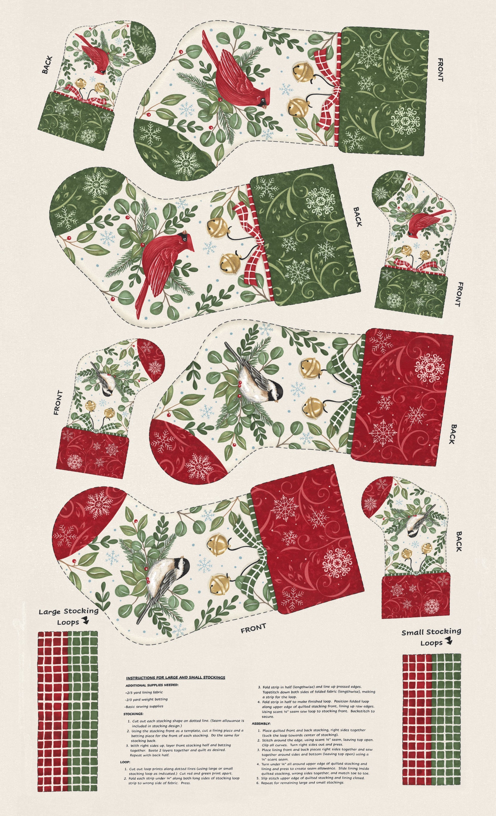 When Snow Falls 24" Stockings Panel