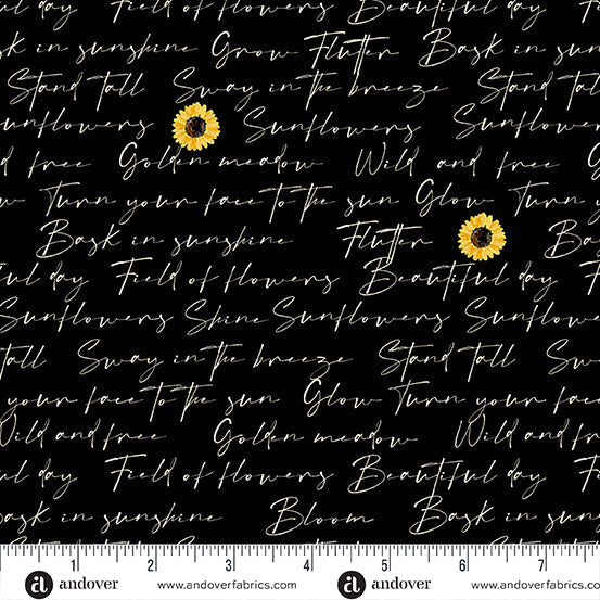 Sunflower Meadow-Black Writing