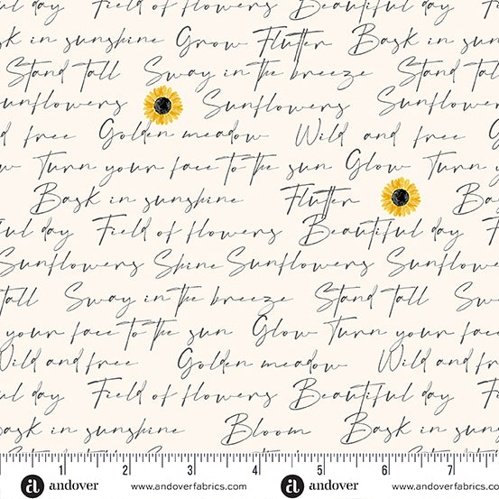 Sunflower Meadow-White Writing