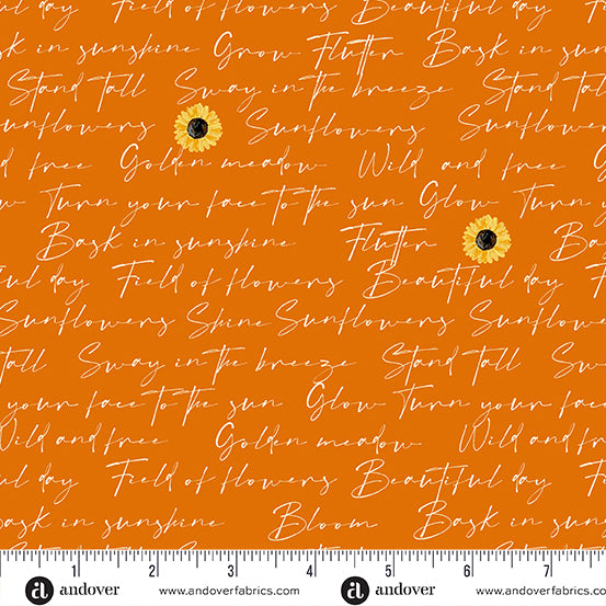 Sunflower Meadow-Orange Writing