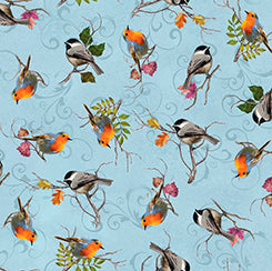 Cornucopia Harvest-Birds-Blue