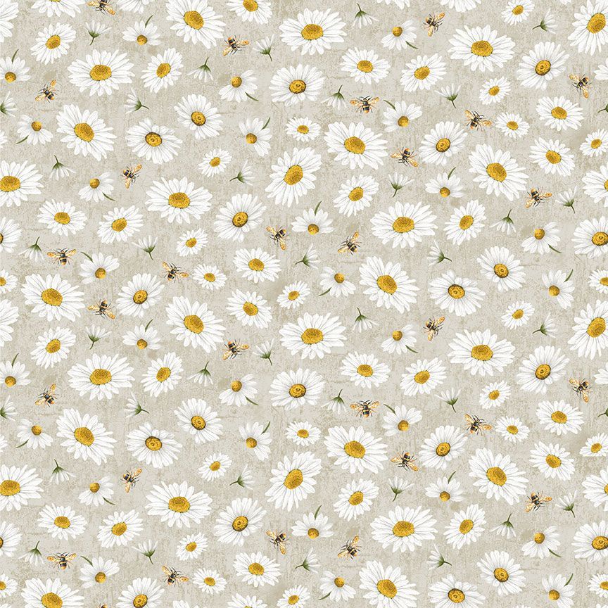 Honey Bee Farm-Tossed Bee and Daisy Florals