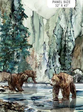 Northern Peaks-Bear Panel 32"