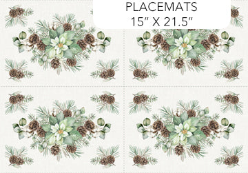 White Linen Christmas-Off White Multi placemats